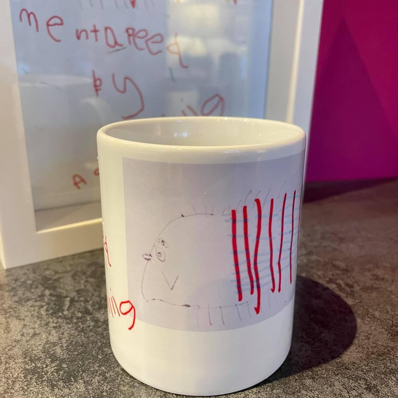 Personalised Mug with child’s own artwork on (ceramic)