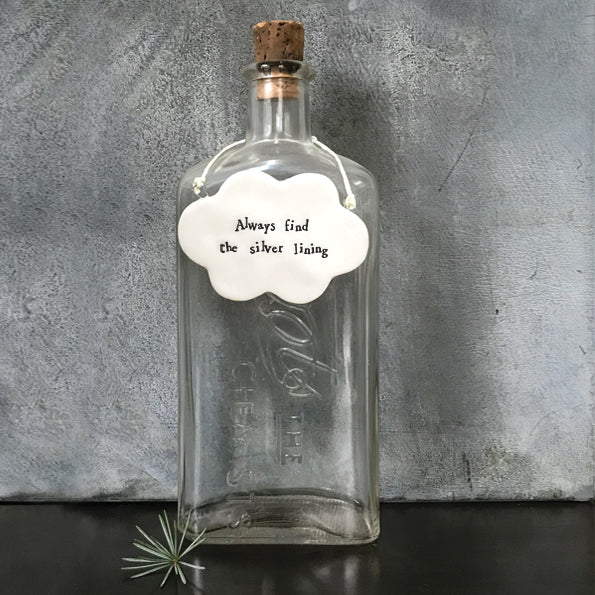 Always find the silver lining  ceramic cloud hanger by East of India