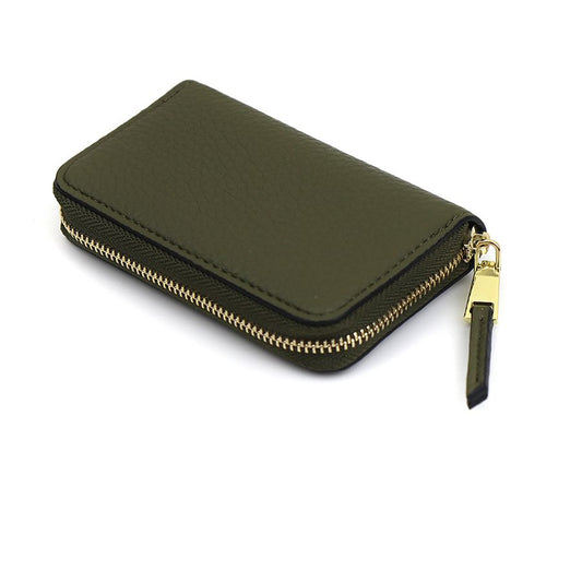 Olive faux leather coin purse