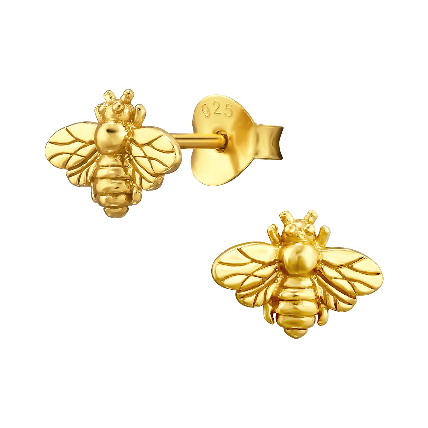Gold bumble bee stud earrings