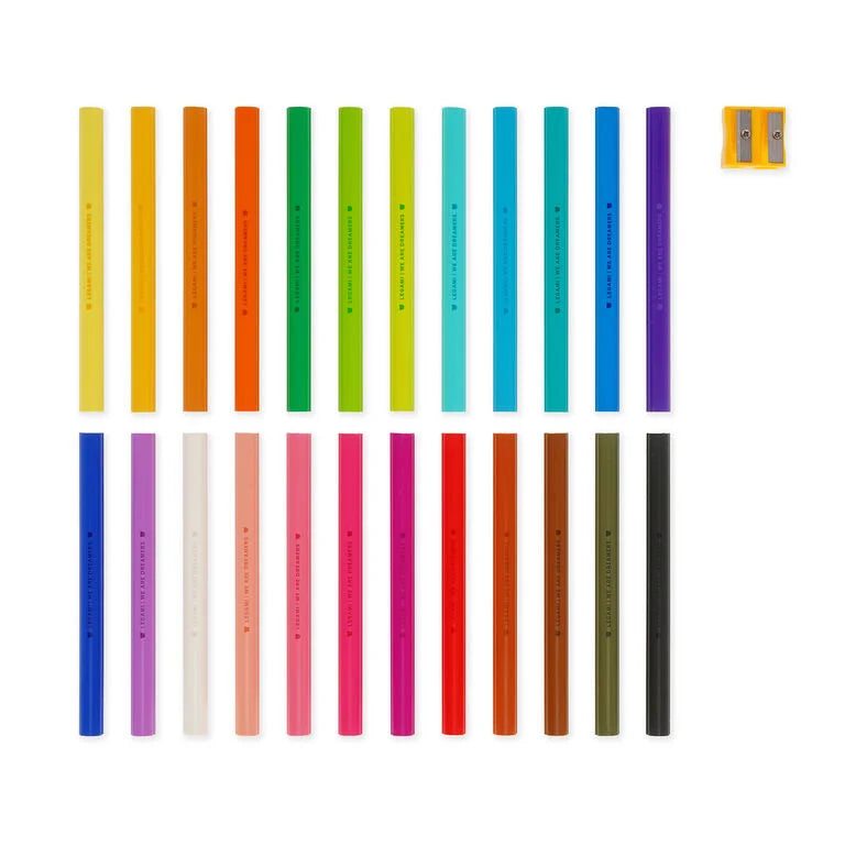 Set of 24 Colouring Pencil with Sharpener - Teddy Friends