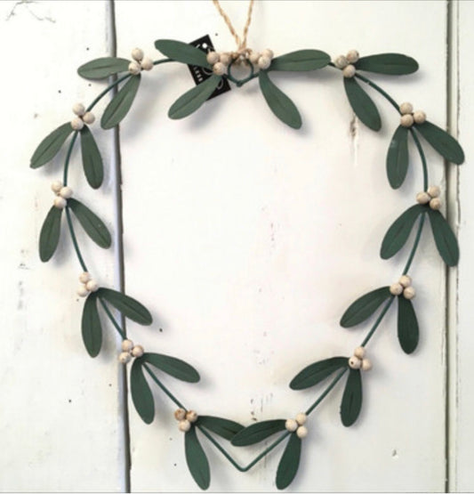 Heart shaped mistletoe wreath by Shoeless Joe