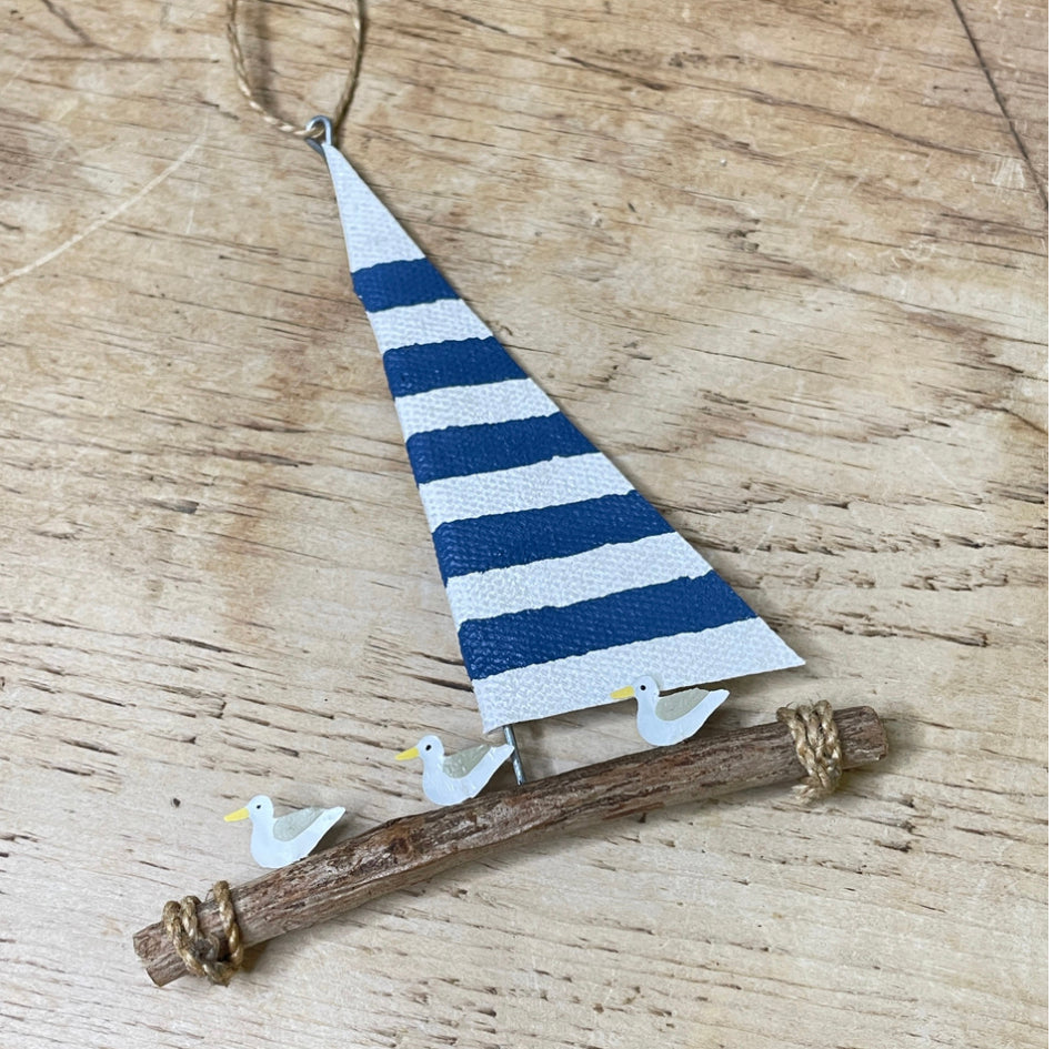 Cast away seagulls on raft. Hanging decoration by Shoeless Joe