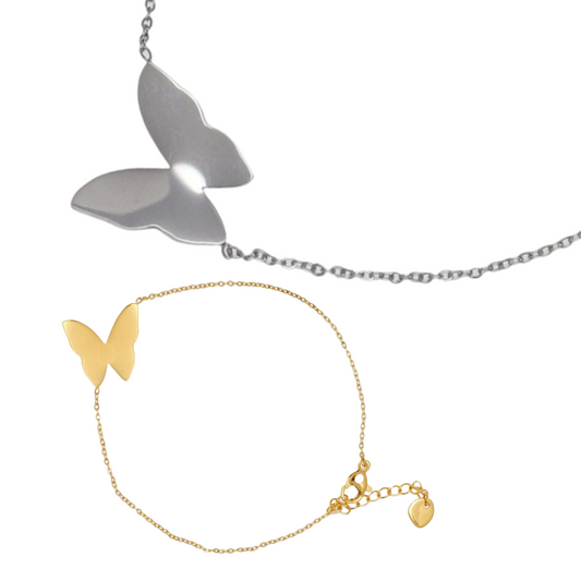 Dainty butterfly waterproof bracelet in gold or silver