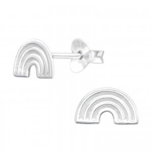 Rainbow sterling silver stud earrings