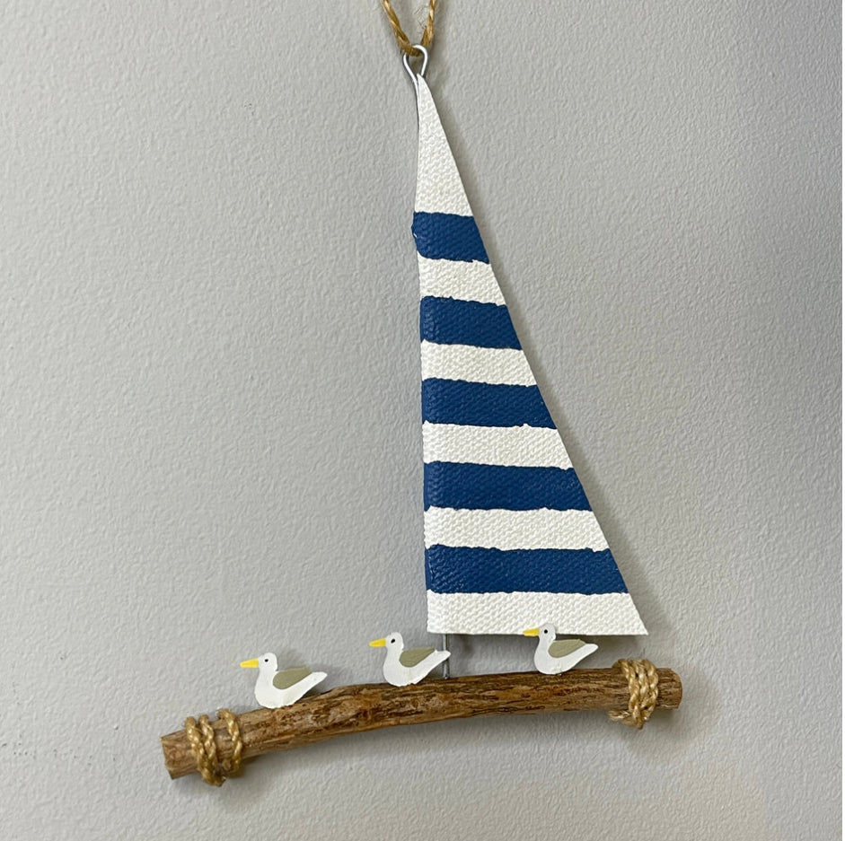 Cast away seagulls on raft. Hanging decoration by Shoeless Joe