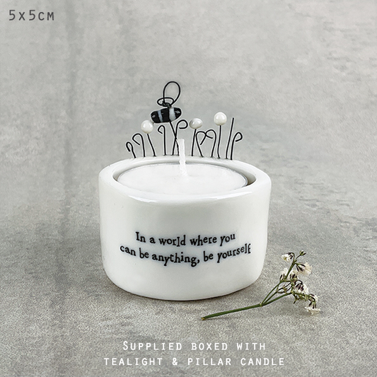 In a world where you can be anything be yourself, bee t-light holder by east of India