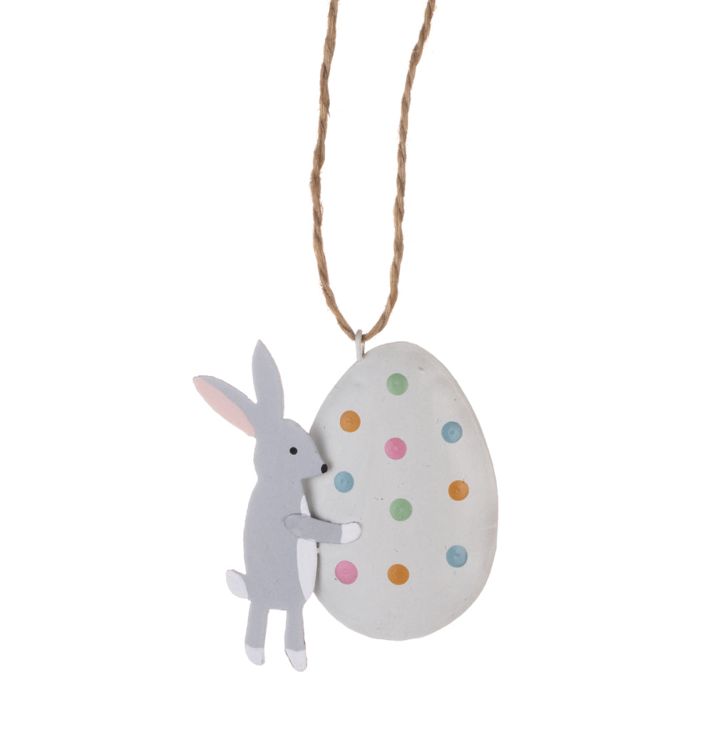 Bunny with Multi Spot Egg Easter decoration