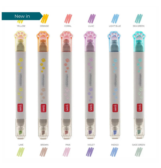 Meow cat paw pastel highlighter set by Legami