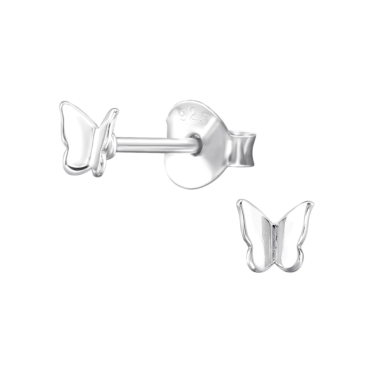 Tiny butterfly sterling silver stud earrings