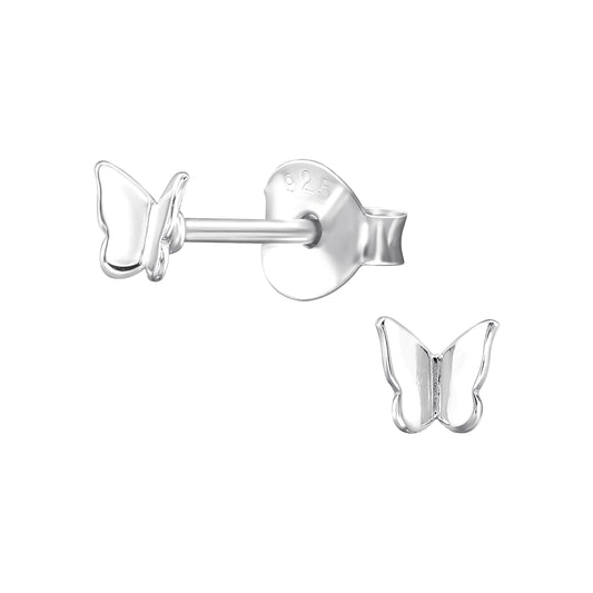 Tiny butterfly sterling silver stud earrings