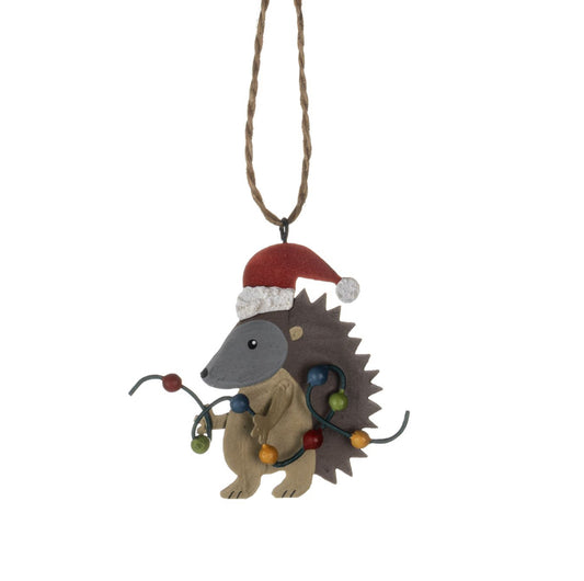 Hedgehog and Lights Hanger Christmas decoration