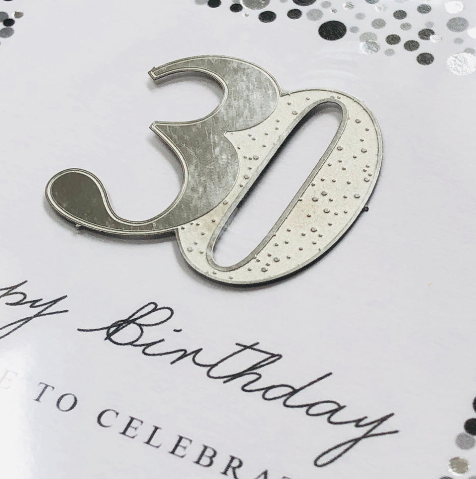 30th Birthday Card . Silver lining  by art beat