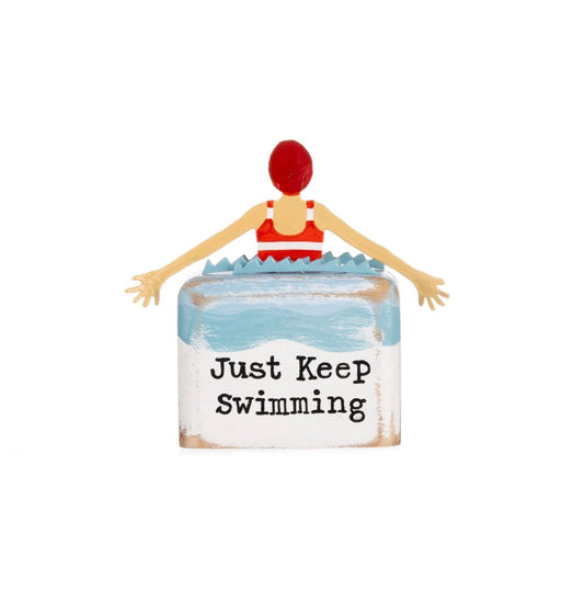Just keep swimming block ornament by shoeless joe.