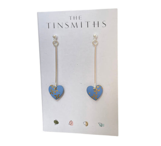 Kyoto garden blue heart earrings by The TinSmiths