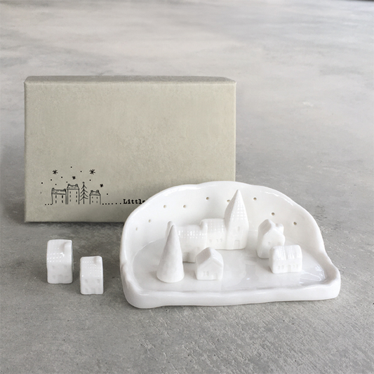 Ceramic little Christmas village by East of India