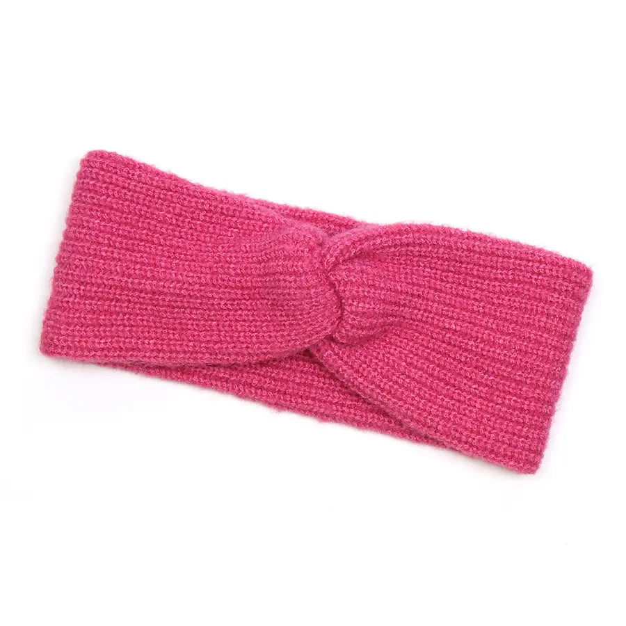 Recycled blend bright pink knit headband