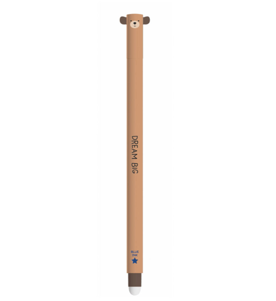 Teddy bear erasable blue ink pen. Dream big. Legami