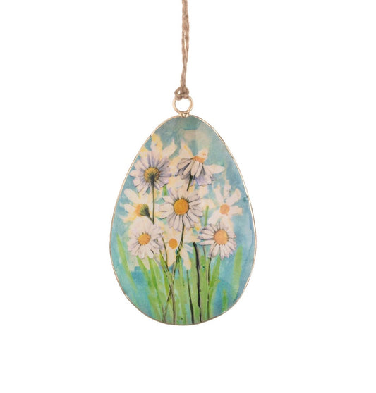 Tin easter egg with daisy design