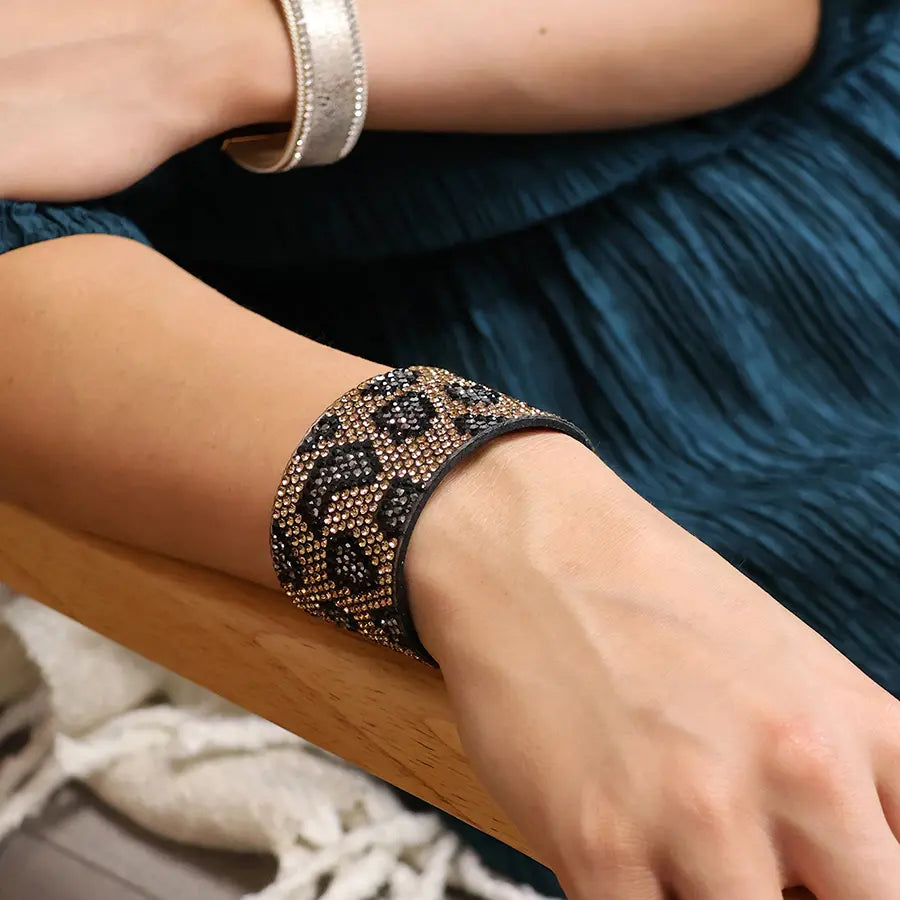 Bronze mix animal print cuff