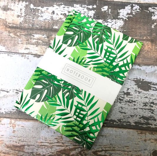 Leaf patterned A6 notepad