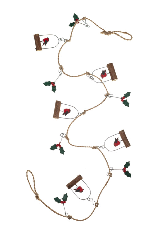 Mini robin Christmas garland by shoeless joe