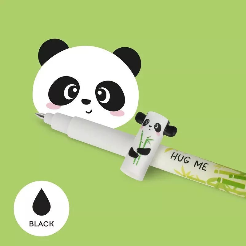Panda with bamboo erasable ink pen. Legami