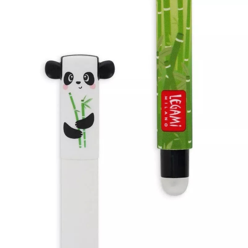 Panda with bamboo erasable ink pen. Legami