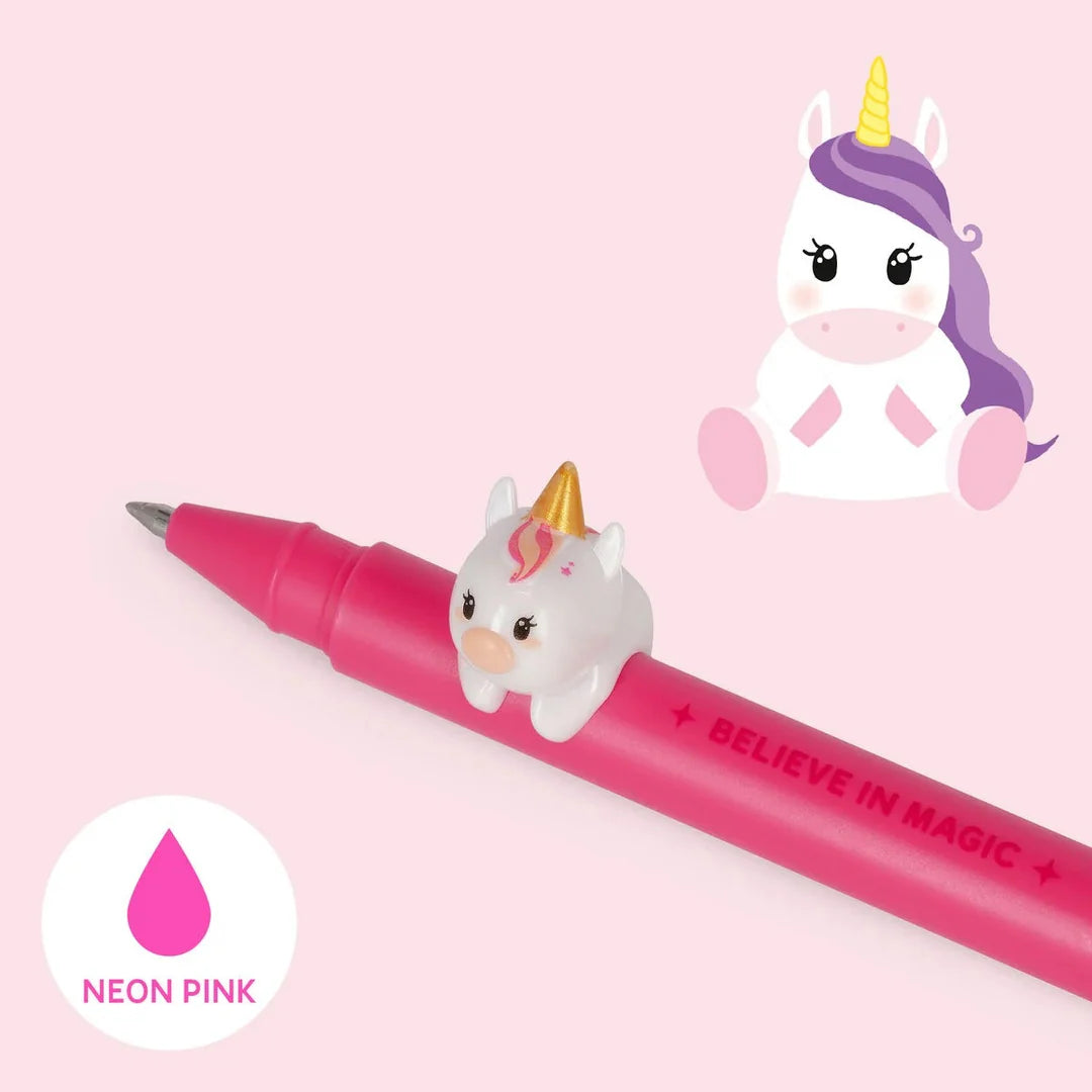 Unicorn lovely friends neon pink ink gel pen