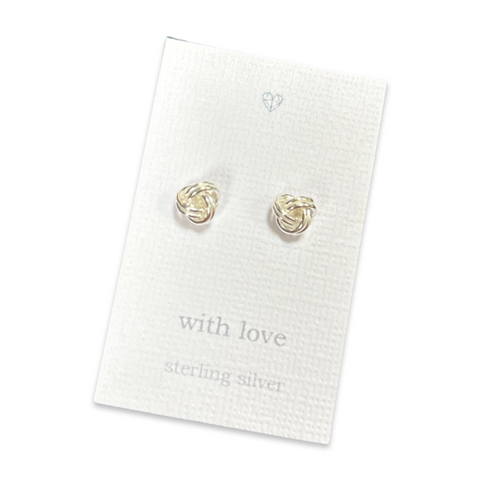 Knot sterling silver stud earrings