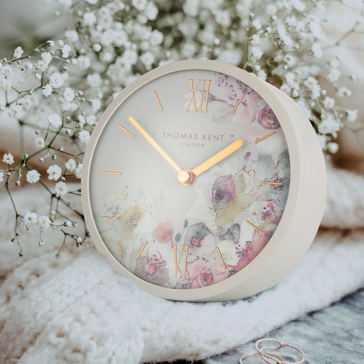 5" Crofter Mantel Clock Light Grey