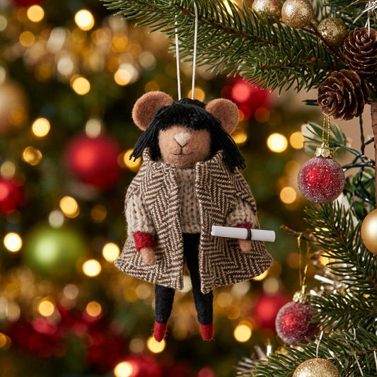 Traitors Inspired Fringed Winklemouse Felt Decoration. Christmas decoration