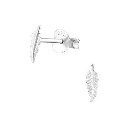 Tiny feather stud earrings