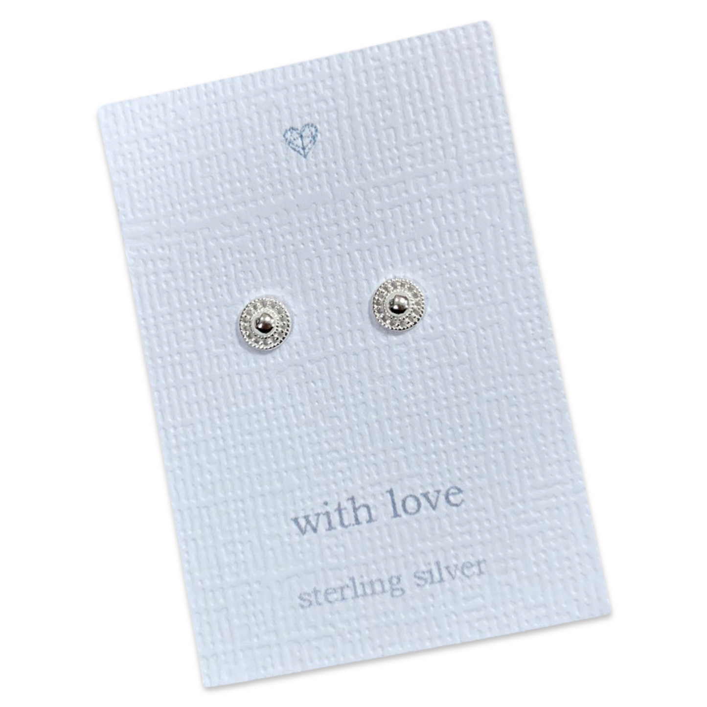 Circular Sterling silver stud earrings