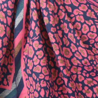 Pink and navy mix reversible leopard print scarf