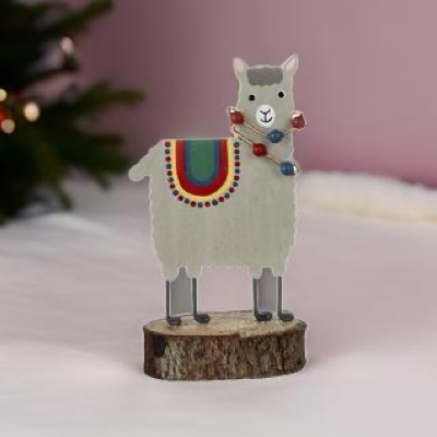 Delia  Christmas Llama shoeless Joe ornament