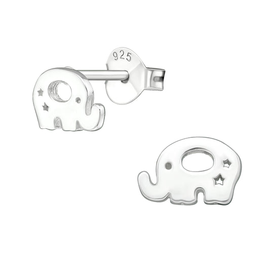 Elephant sterling silver stud earrings